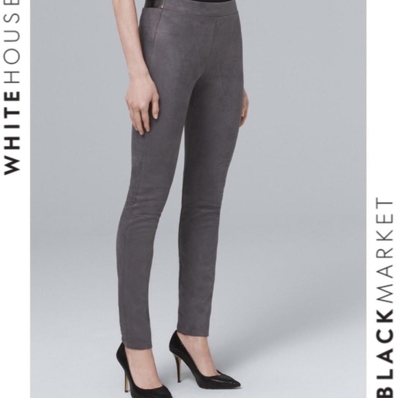 White House Black Market Pants - {White House Black Market} The Legging Vegan Suede Pants